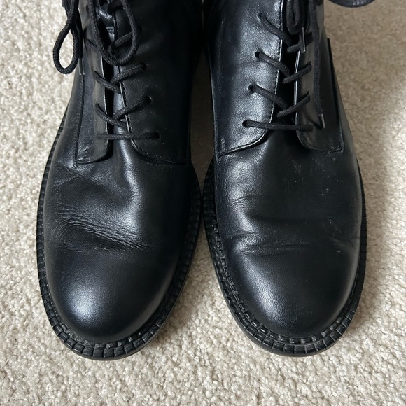 Vince Black Leather Lace Up Boots Size 10 main image 5